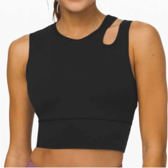 Lululemon Mastered Motion Cropped Tank Black - Size 6 - Picture 2 of 6